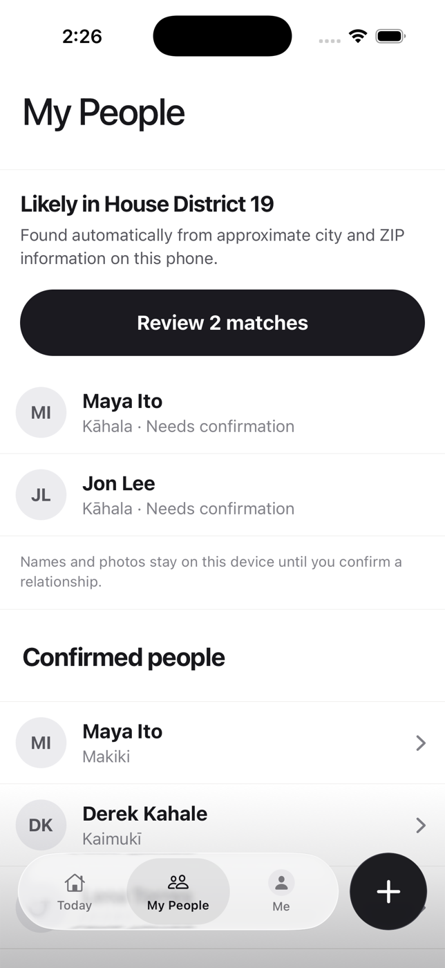 Canvass My People contact list